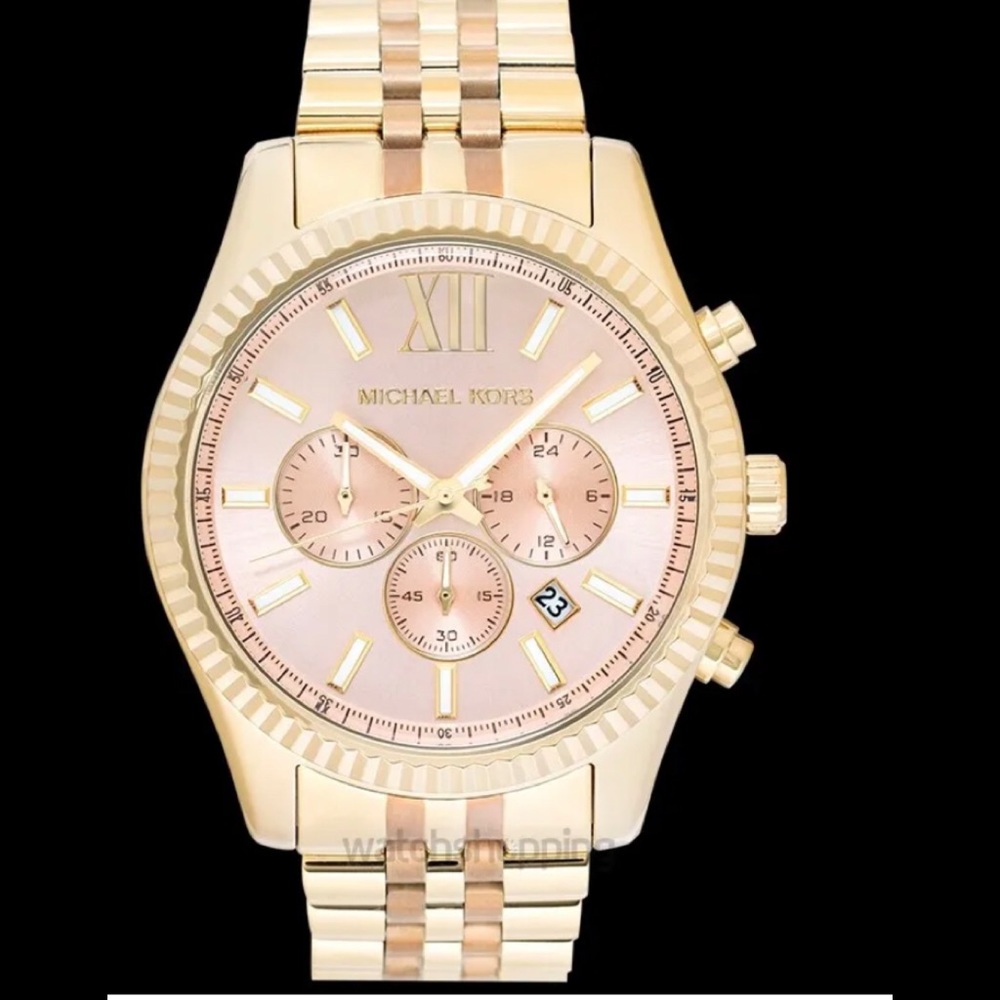 MICHAEL KORS-NEW: WOMENS LEXINGTON ROSE GOLD WATCH (MK6473)